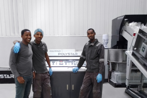 Installation of Recycling Machine in Ethiopia for LLDPE